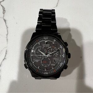 Citizen Eco-Drive Black Radio Controlled Chronograph Perpetual Calendar Watch